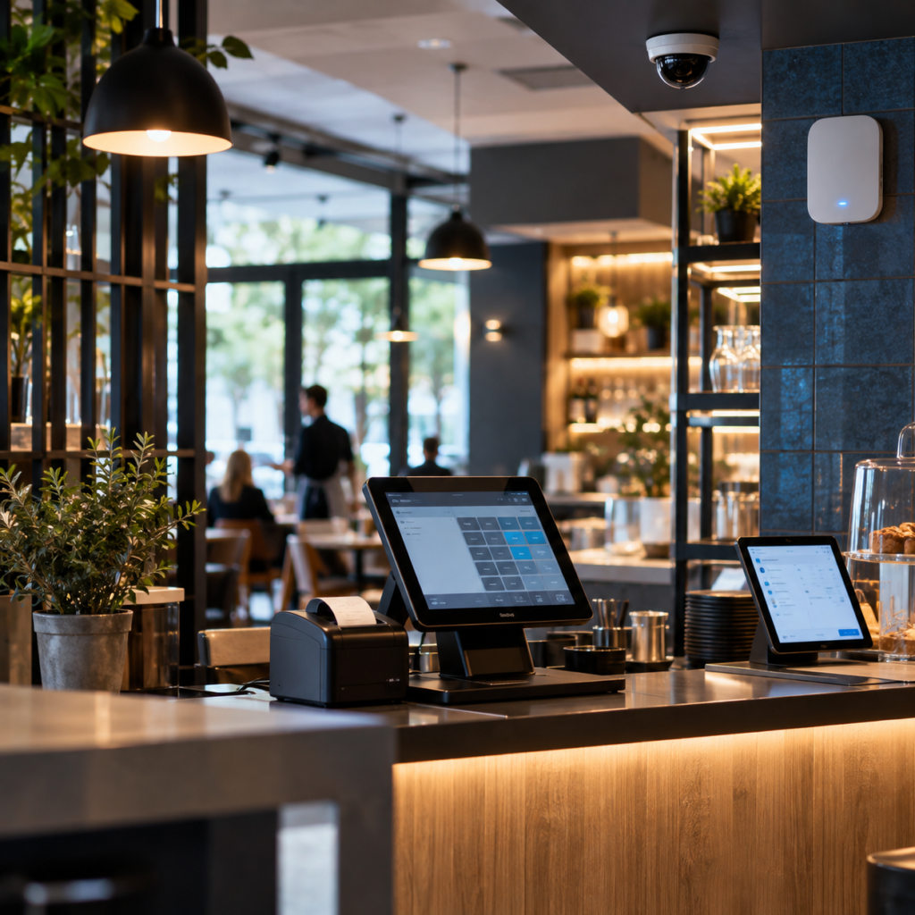 Tecnología para restaurantes y negocios de hospitalidad con punto de venta, Wi-Fi, videovigilancia y conectividad