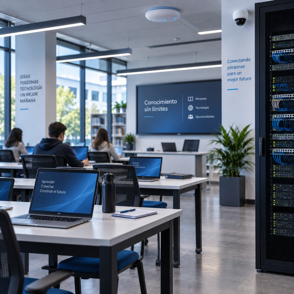 Infraestructura de red, conectividad, Wi-Fi y seguridad tecnológica para escuelas, universidades y centros educativos