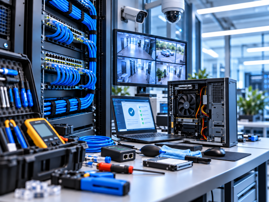 Revisión preventiva de redes, CCTV y equipos de cómputo para detectar riesgos, reducir fallas y mantener disponible la infraestructura tecnológica.